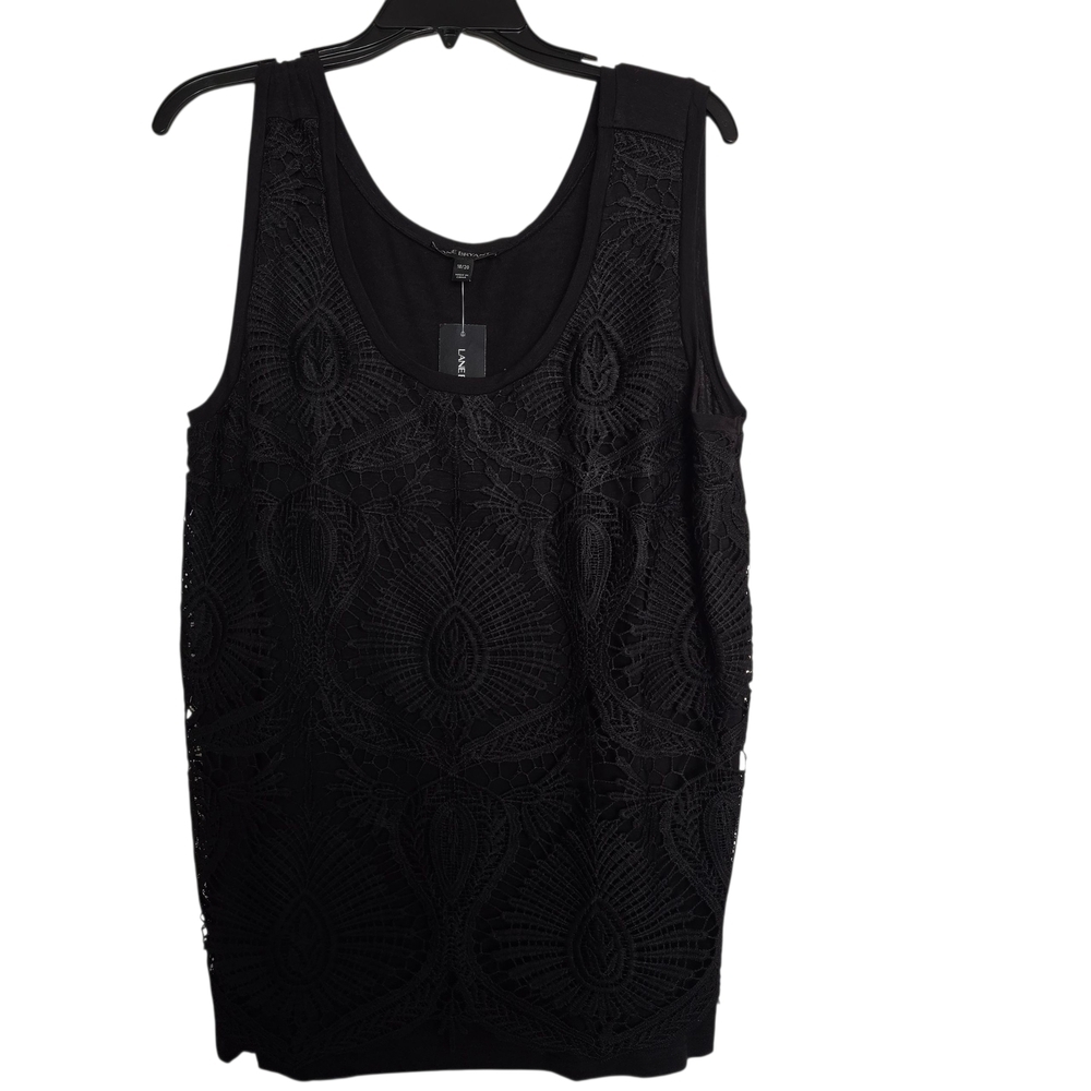 NWT Lane Bryant Black Lace Detail Sleeveless Top